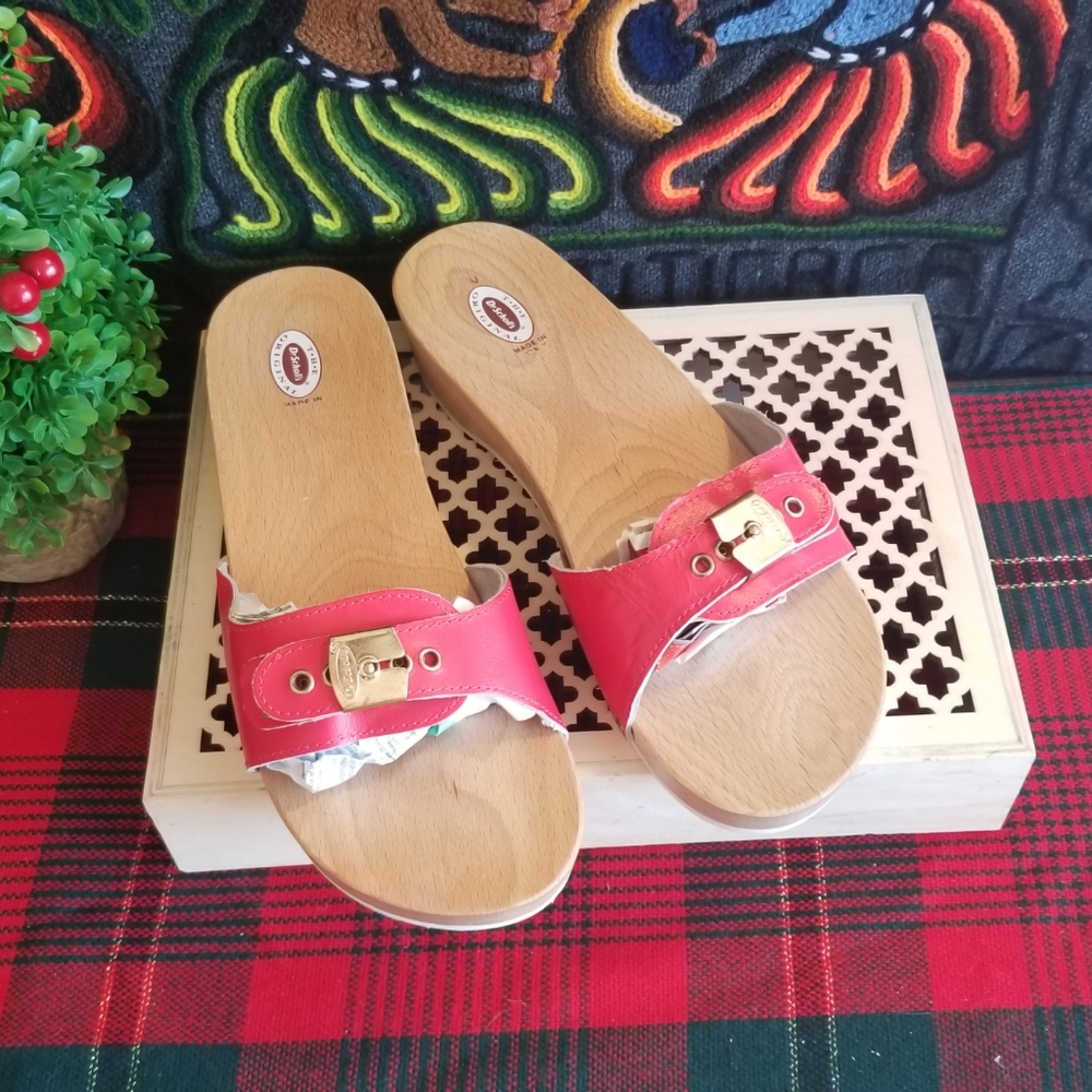 Dr. Scholl's Italian Red Leather Sandals